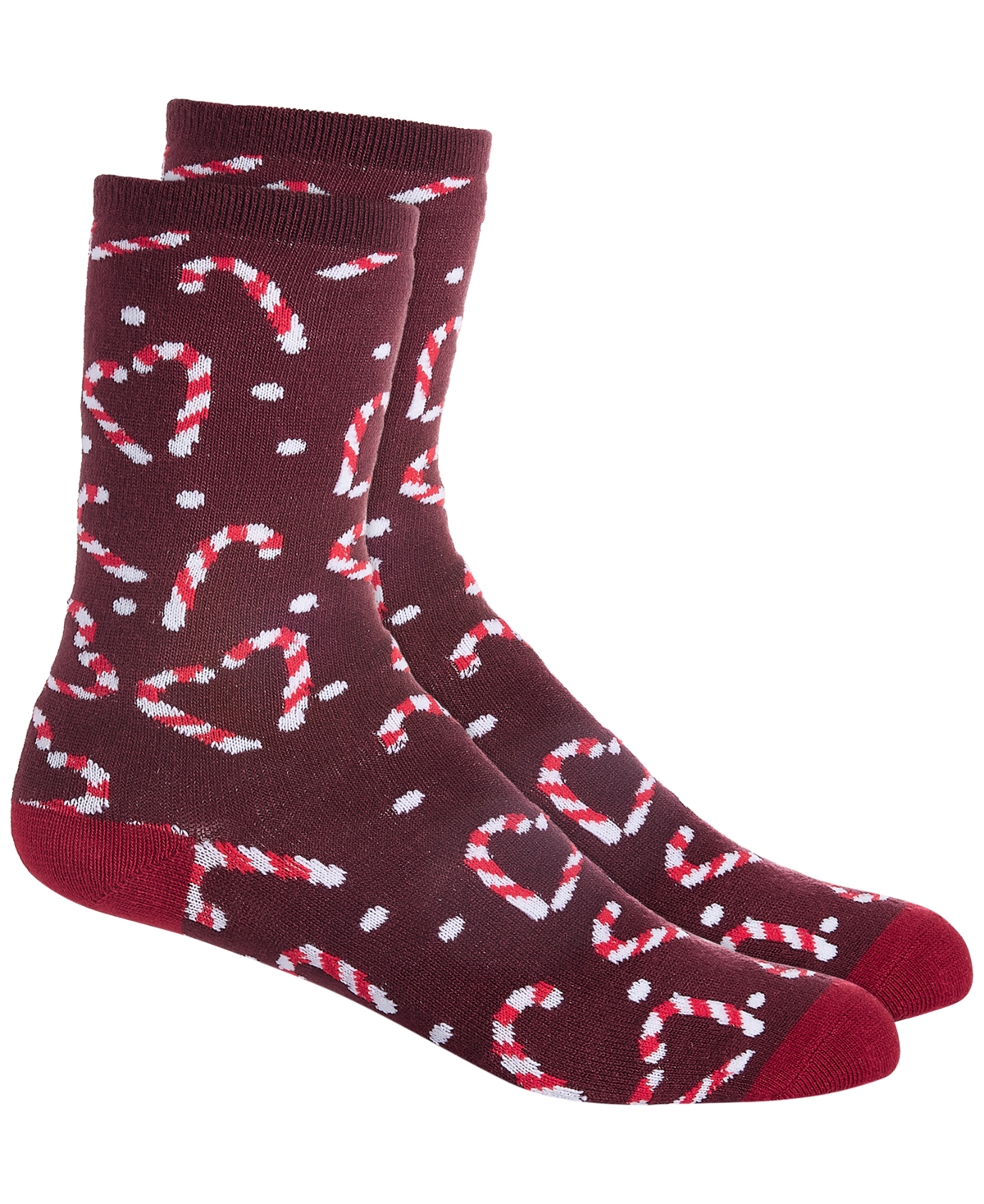 Charter Club Holiday Crew Socks, Created For Macy's In Candycane Heart
