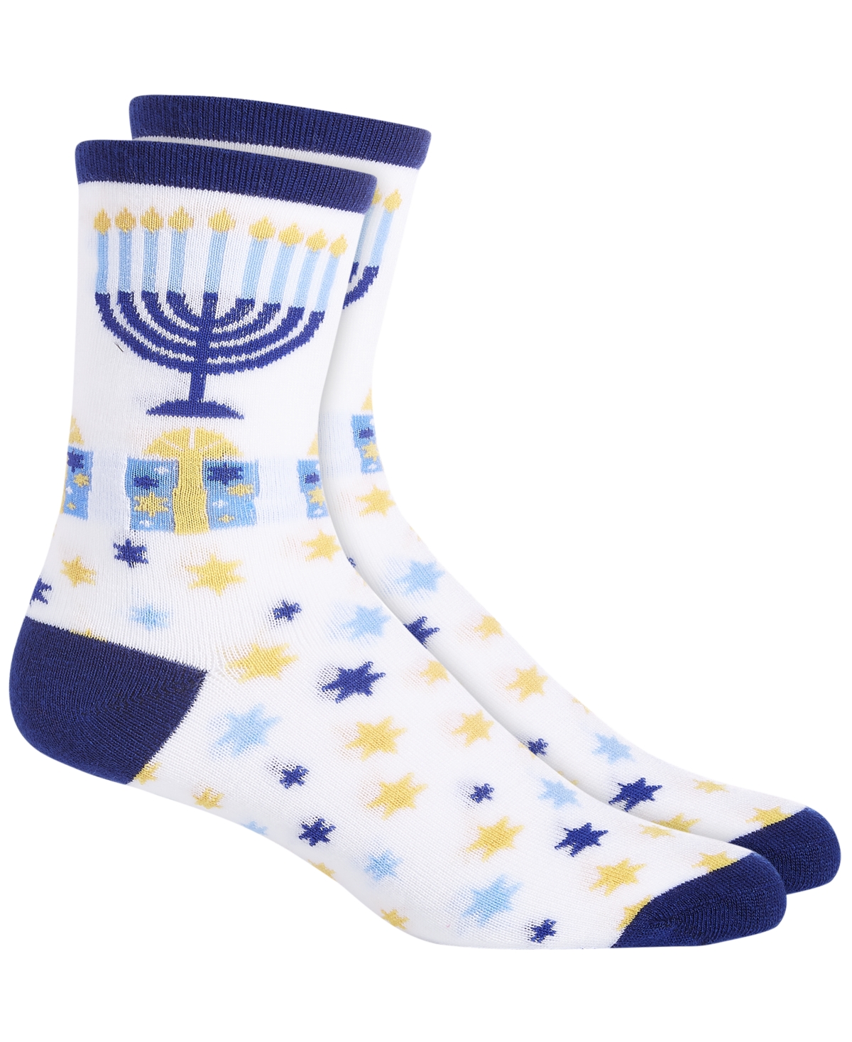 Holiday Crew Socks, Created for Macy's - Hanukkah