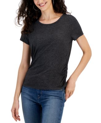 Hippie Rose - Juniors' Side-Ruched Short-Sleeve T-Shirt