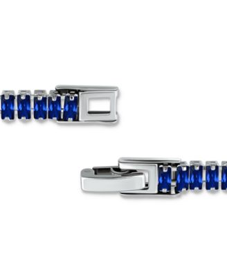 Cubic Zirconia Baguette Tennis Bracelet in Sterling Silver, Created for Macy's