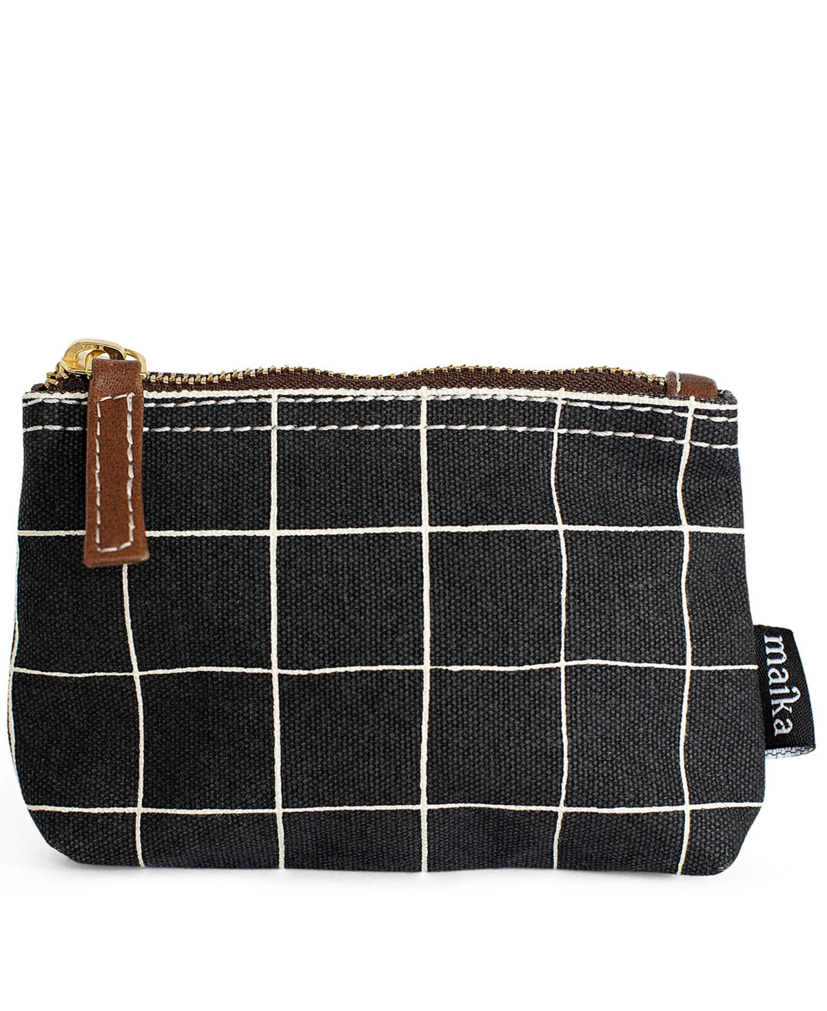Belvedere Printed Small Zip Canvas Pouch - Black