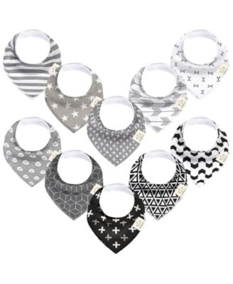 10 pieces Organic Baby Bandana Bibs, Cotton Baby Drool Bibs for Baby Boy, Girl, Baby Bibs for Infant, Newborn