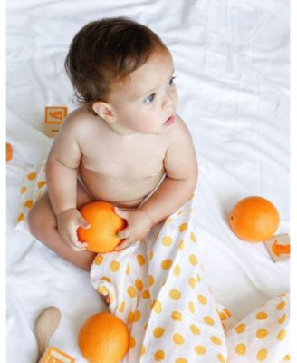Baby GOTS Certified Organic Cotton Muslin Swaddle, Saffron