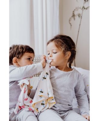 Baby Silky Soft Lovey Security Blanket With Top Plush Toy, Bee