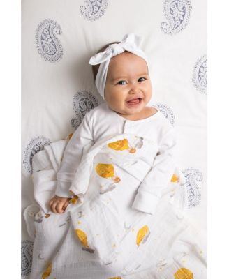 Baby GOTS Certified Organic Cotton Muslin Swaddle, Hot Air Balloon