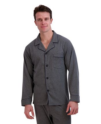 Hanes Premium Men's Knit Long Sleeve Pajama Set 2pc - Charcoal Gray XXL