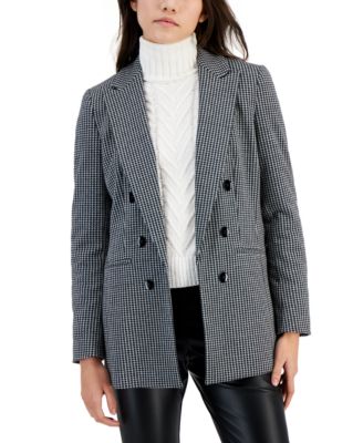 Bar III - Women's Geo-Knit Faux Double-Breasted Blazer