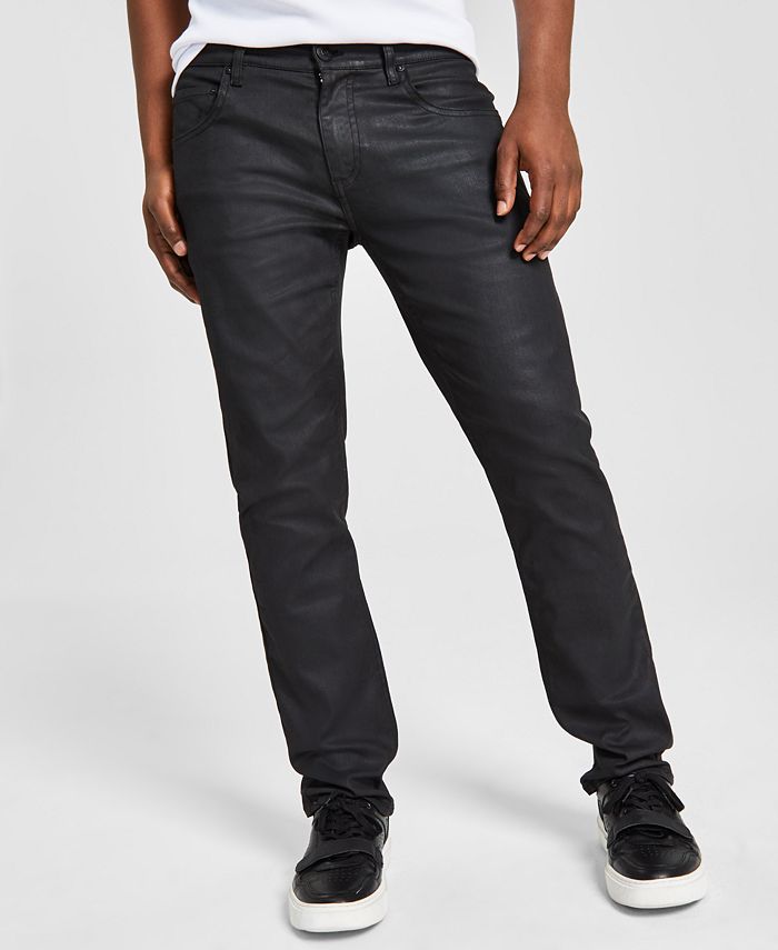 I.N.C. International Concepts Men's Slim-Fit Coated Black Jeans ...