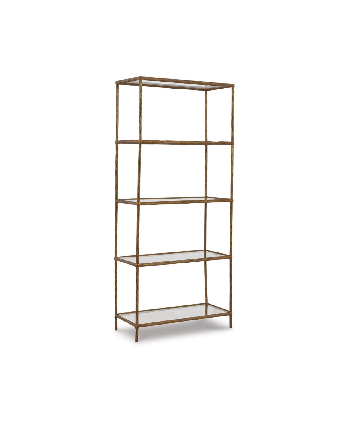 Signature Design By Ashley Ryandale Bookcase In Antique Brass Finish