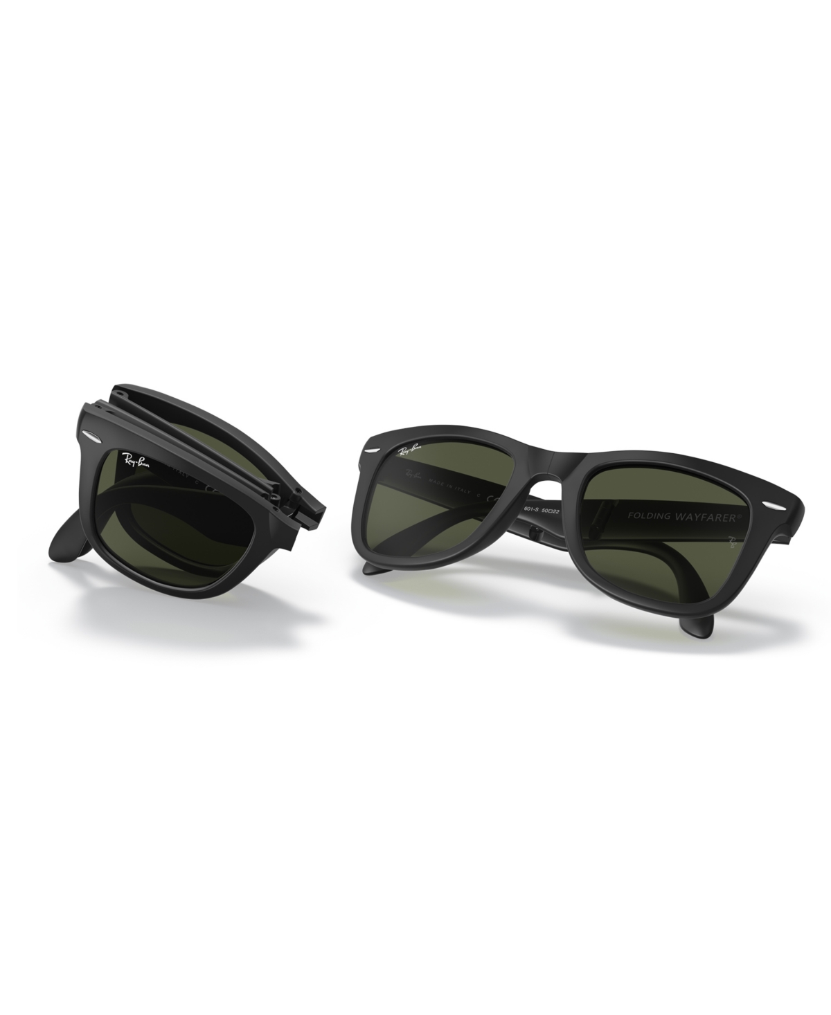 Shop Ray Ban Sunglasses, Rb4105 Folding Wayfarer In Polished Military Green,brown