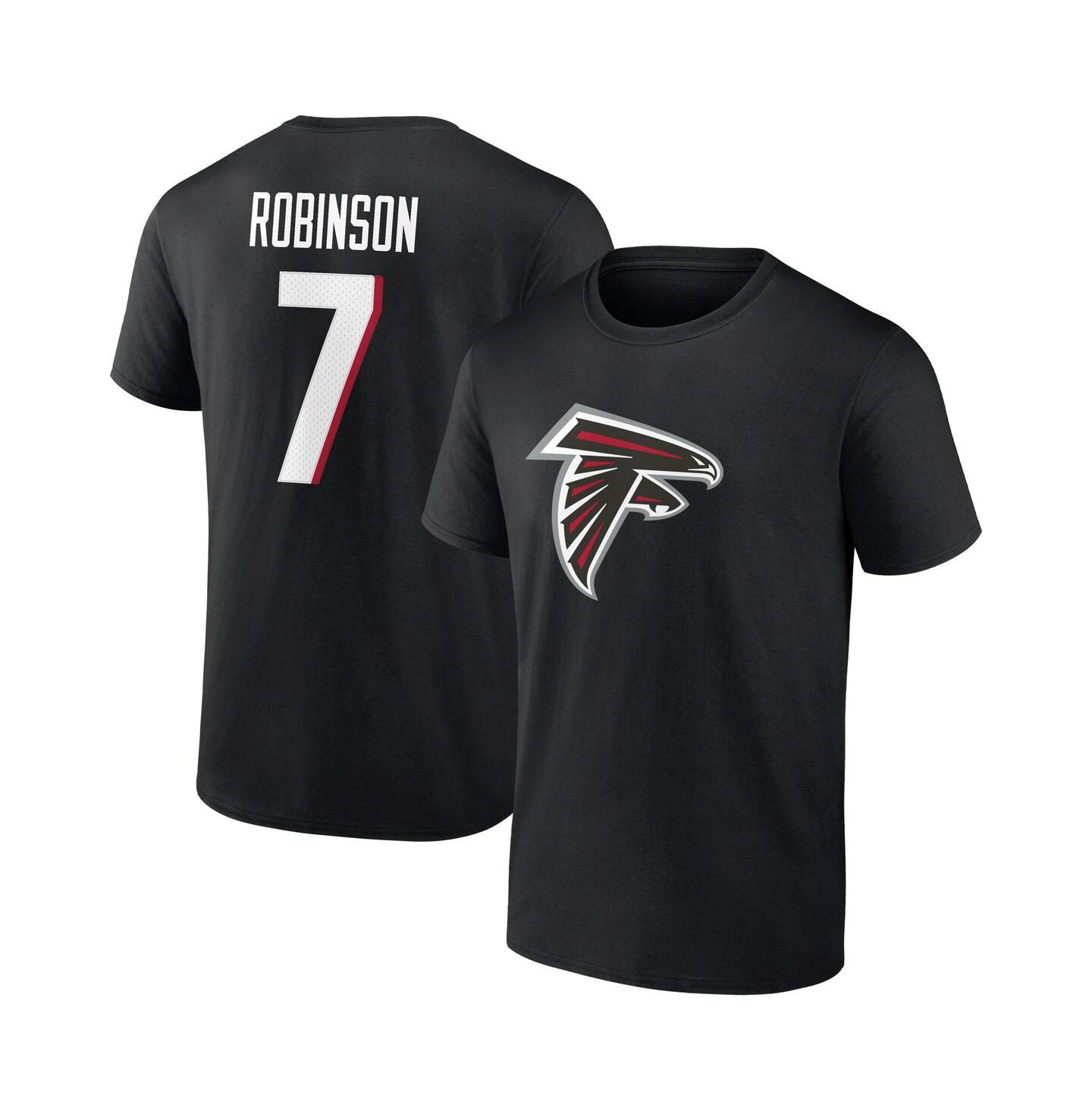 Мужская футболка Fanatics Bijan Robinson Black Atlanta Falcons Icon Name and Number — фото 1