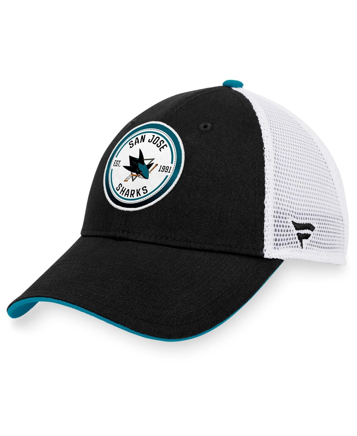 Fanatics Branded  Black/white San Jose Sharks Iconic Gradient Trucker Snapback Hat In Black,white