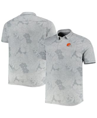 Men's Gray Cleveland Browns Big and Tall Miramar Blooms Polo Shirt