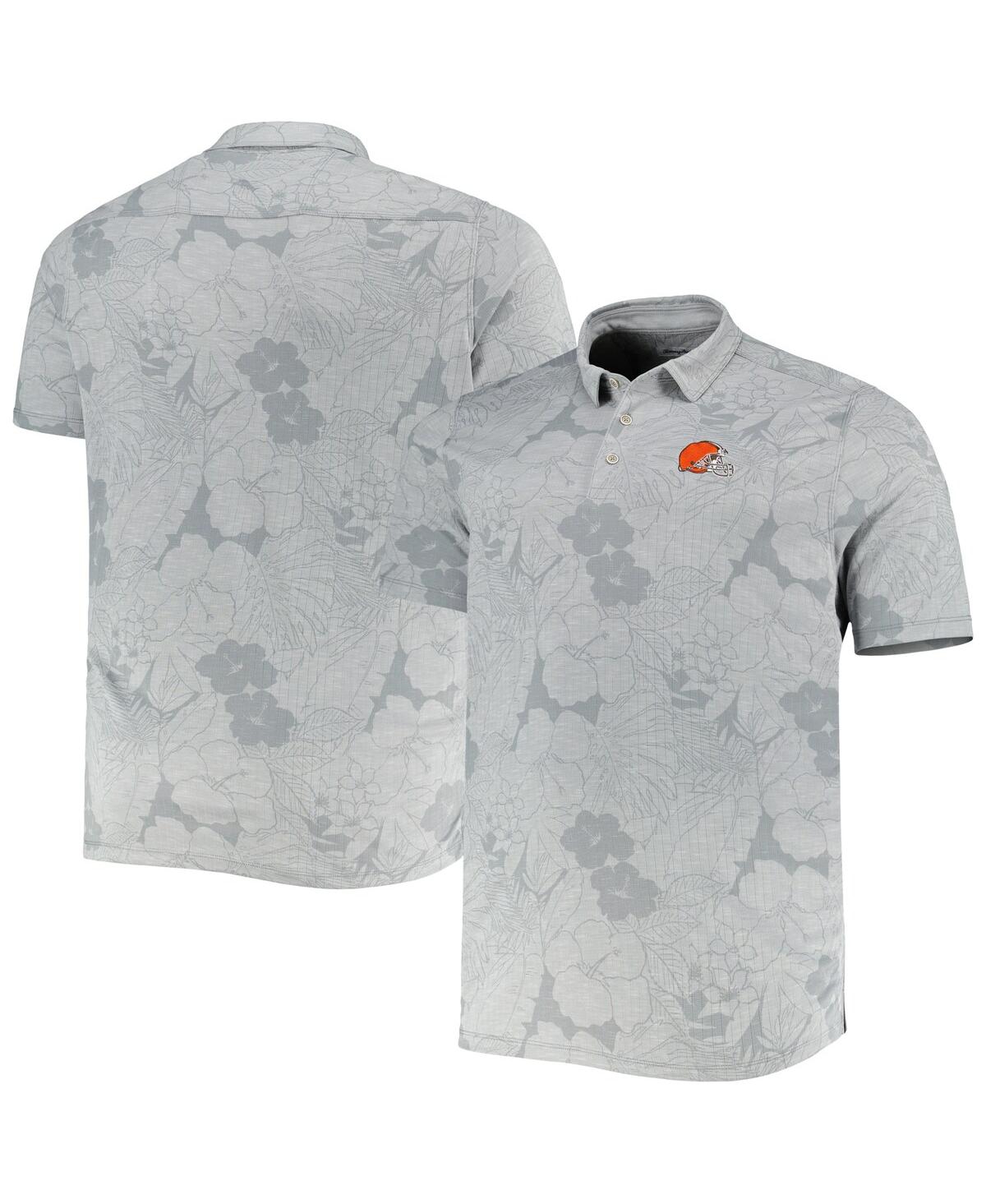 Shop Tommy Bahama Men's  Gray Cleveland Browns Big And Tall Miramar Blooms Polo Shirt