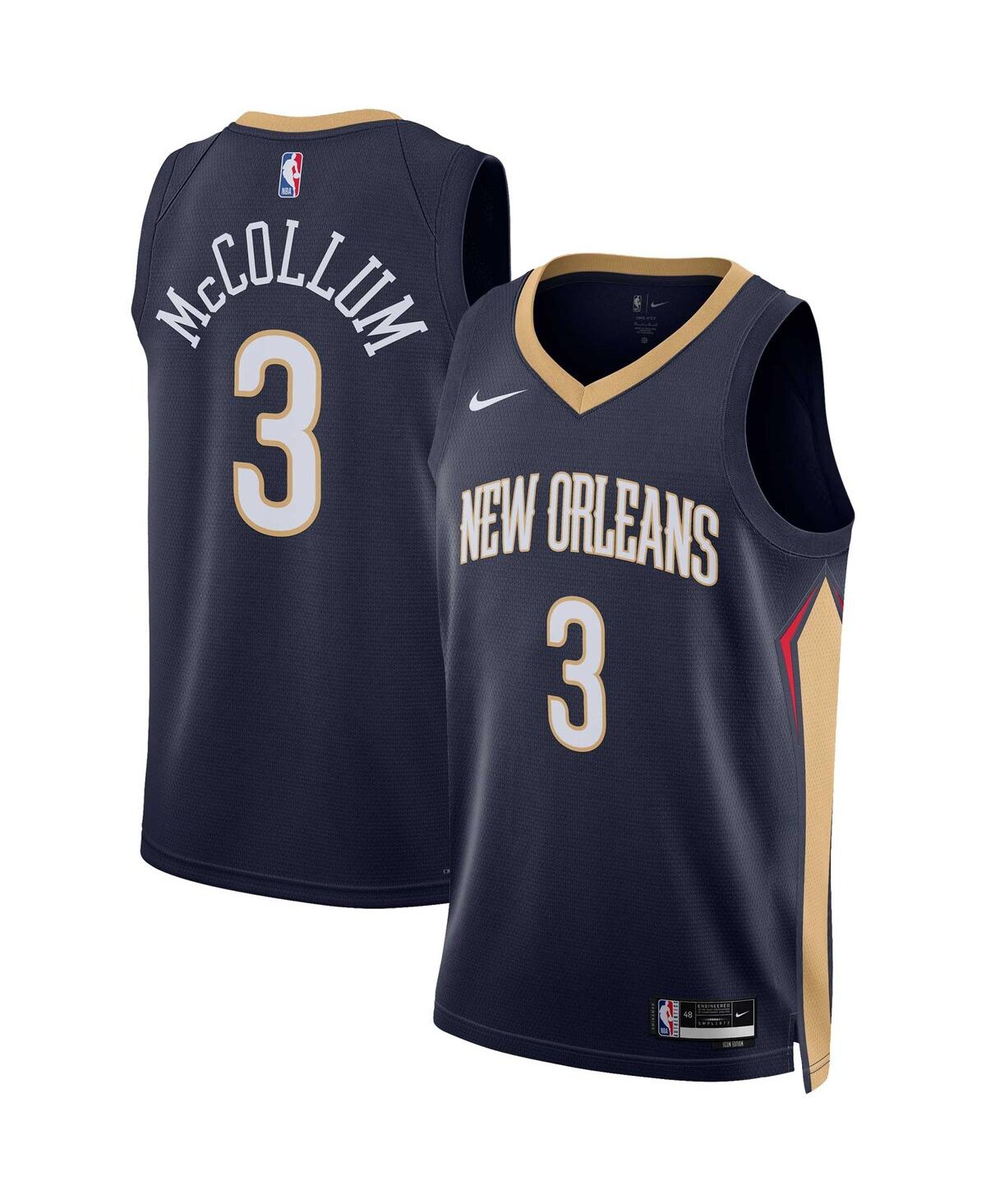 Men's and Women's Nike C.j. McCollumNew Orleans Pelicans Swingman Jersey - Icon Edition - Navy