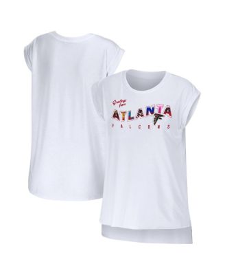 Women's White Atlanta Falcons Greetings From Muscle T-shirt
