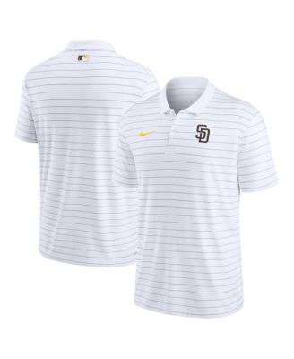 Men's White San Diego Padres Authentic Collection Victory Striped Performance Polo Shirt