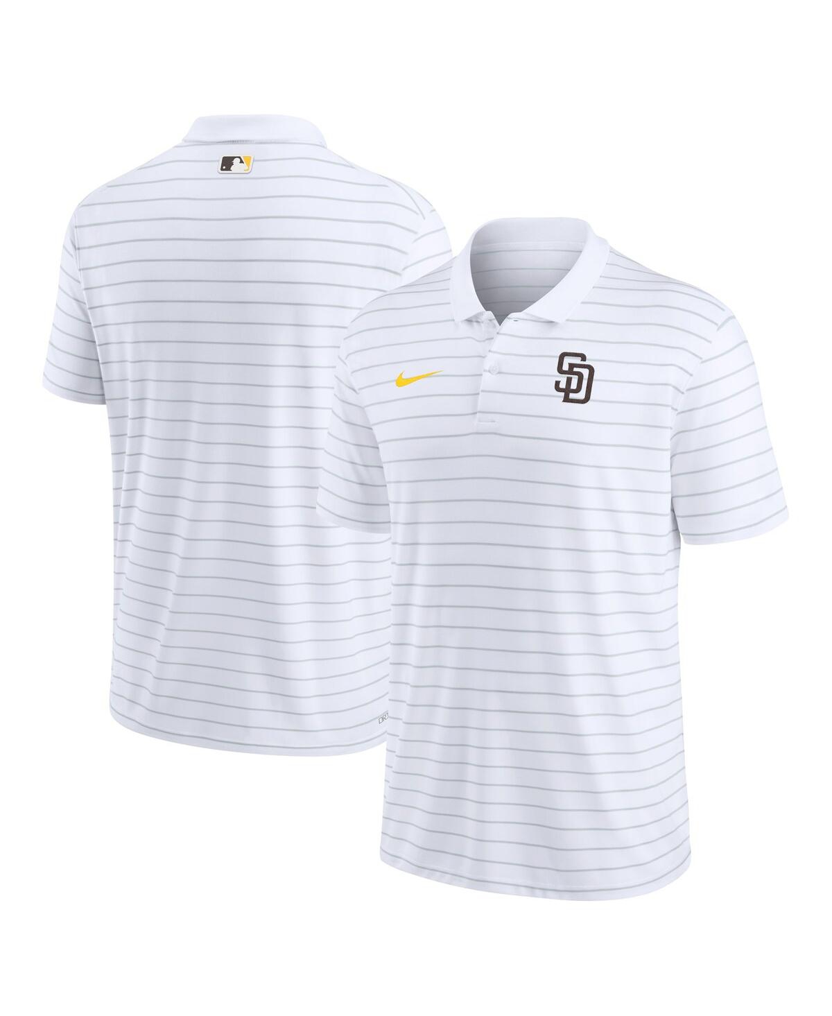 Nike Men's Dri-fit Victory Striped (mlb San Diego Padres) Polo In White