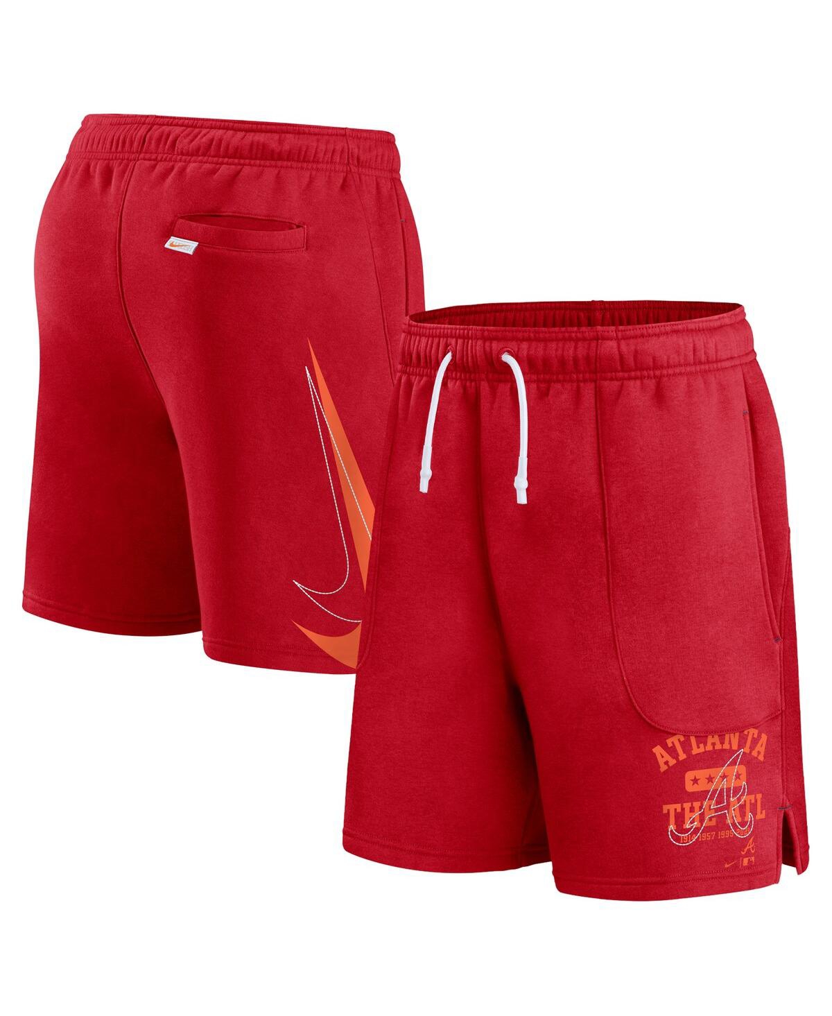 Shop Nike Men's  Red Atlanta Braves Statement Ball Game Shorts
