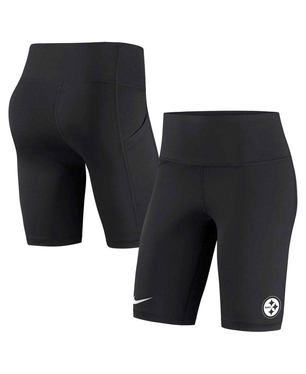 Nike Black Pittsburgh Steelers Biker Shorts In Black