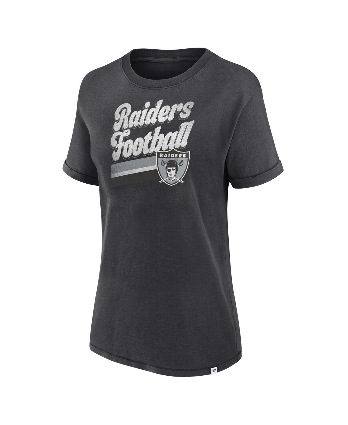 Fanatics Branded Charcoal Las Vegas Raiders Hit Snow Washed T-shirt In Charcoal