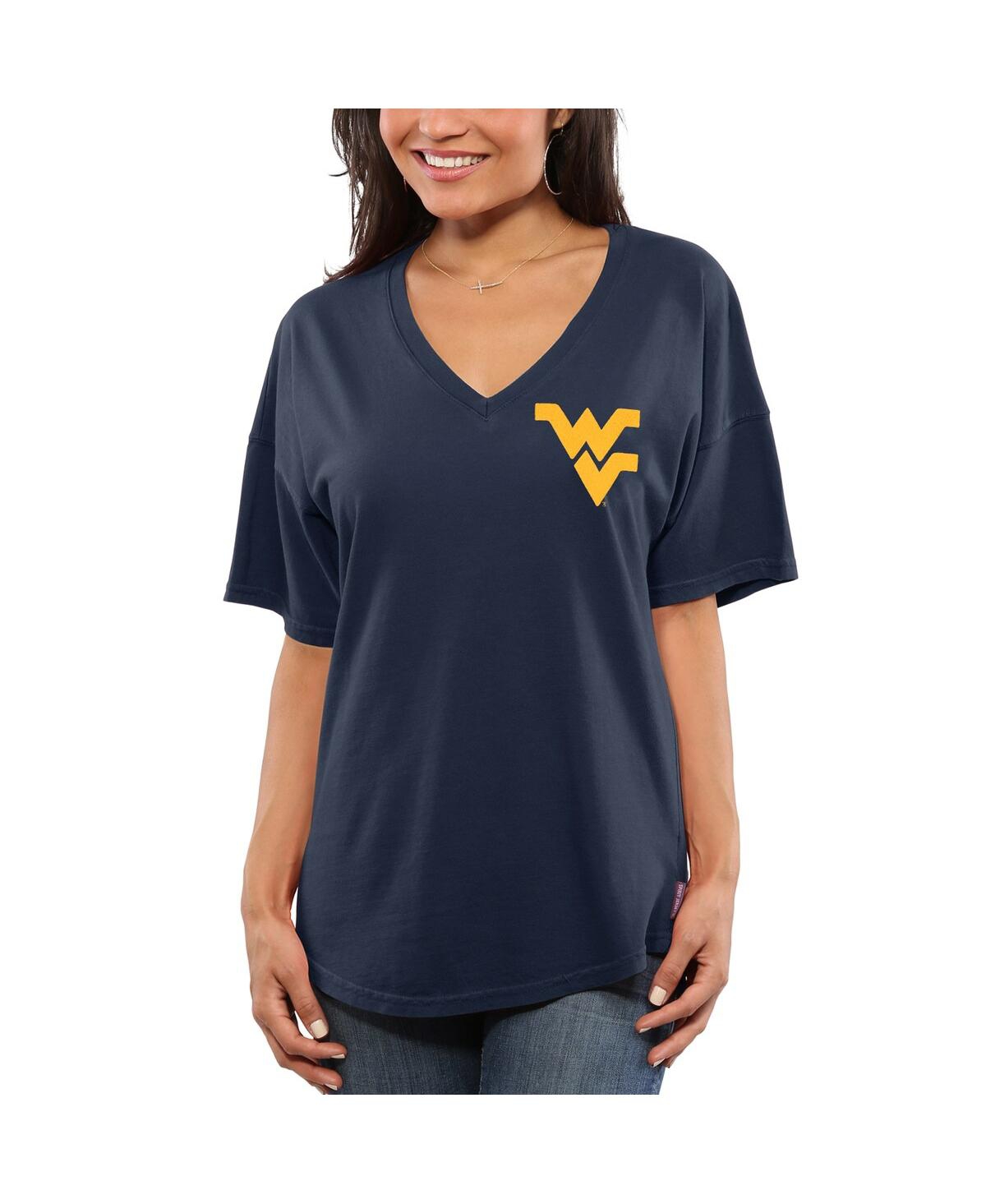Shop Spirit Jersey Women's Navy West Virginia Mountaineers  Oversized T-shirt