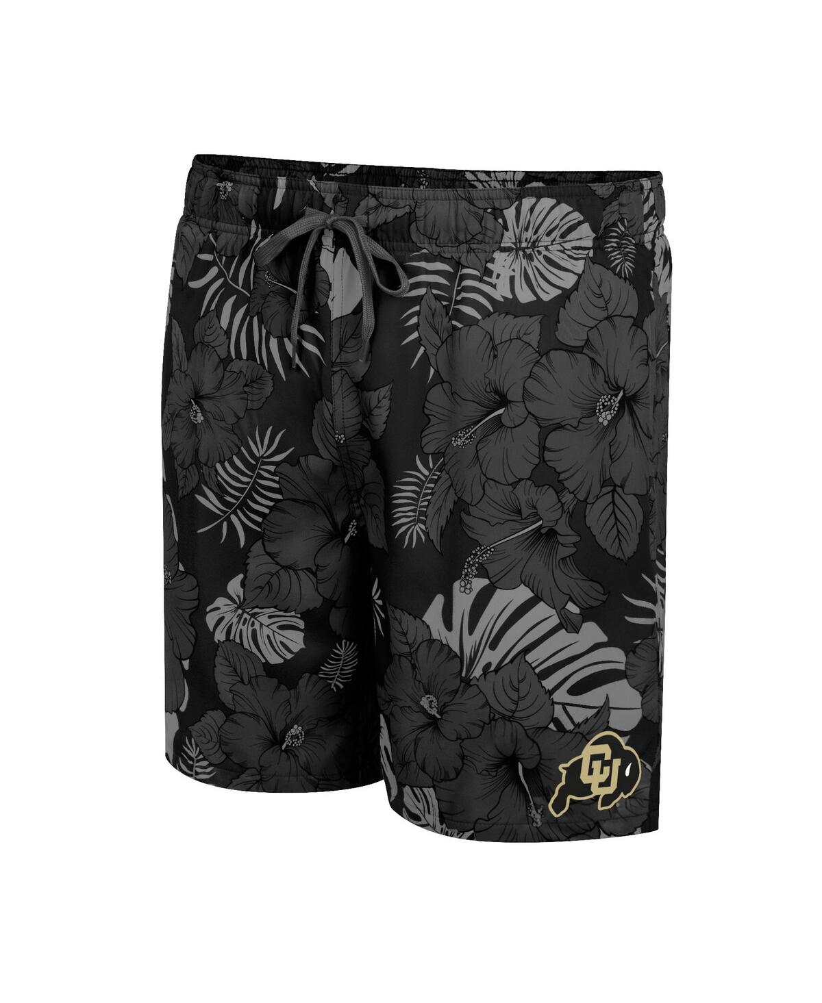 Shop Colosseum Men's  Black Colorado Buffaloes The Dude Swim Shorts