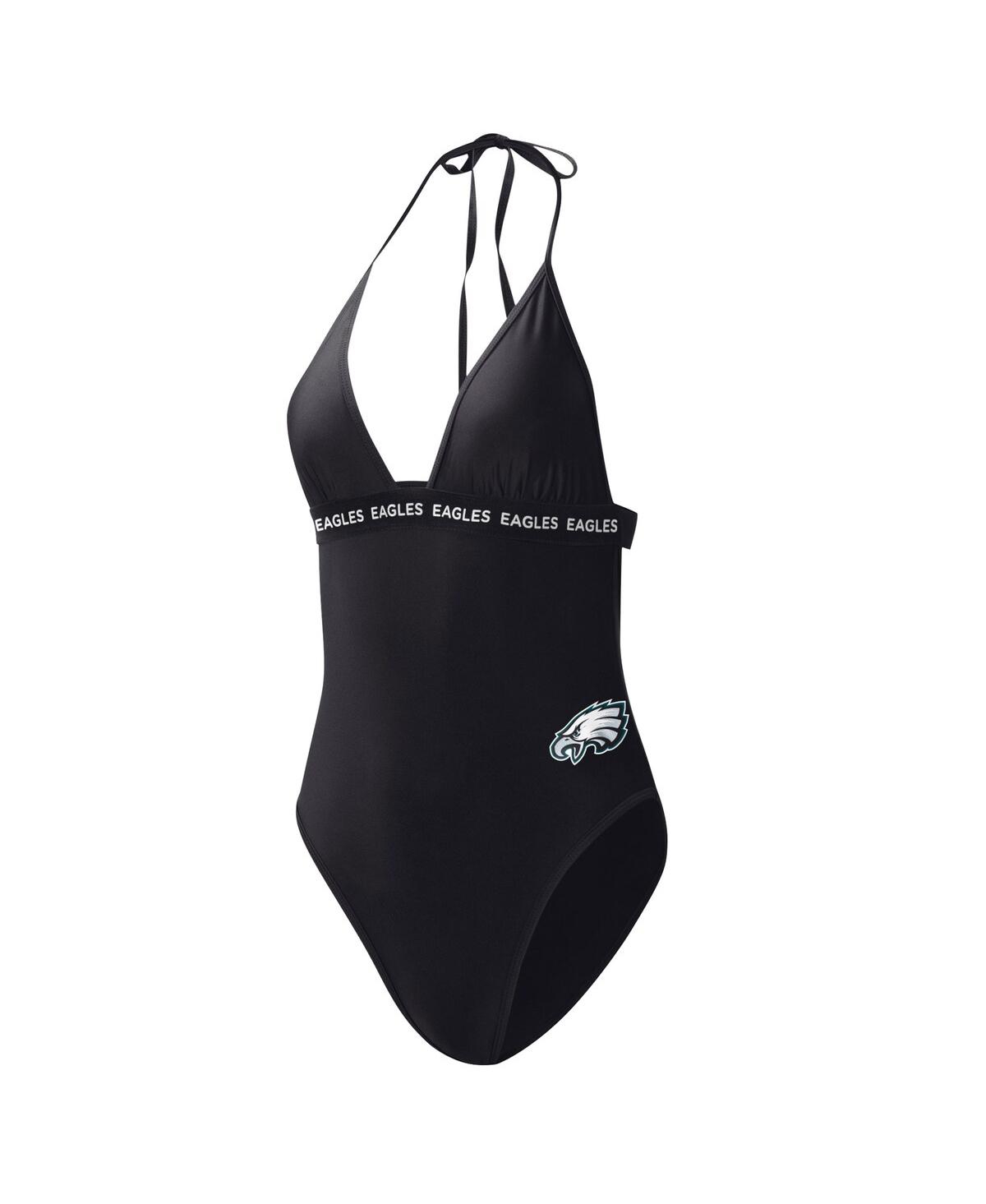 Shop G-iii 4her By Carl Banks Women's  Black Philadelphia Eagles Full Count One-piece Swimsuit