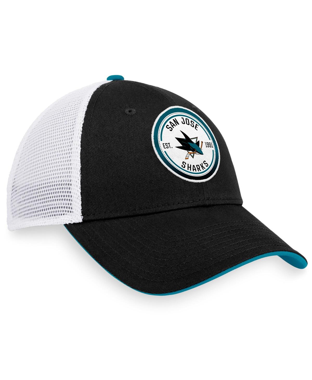 Fanatics Branded  Black/white San Jose Sharks Iconic Gradient Trucker Snapback Hat In Black,white