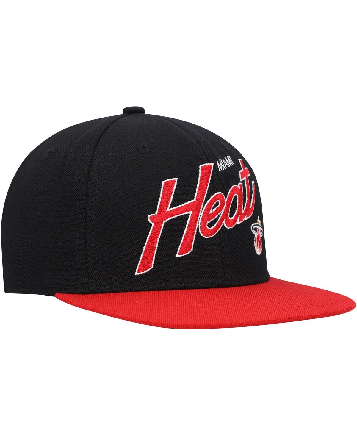 Men's Mitchell & NessMiami Heat Team Script 2.0 Fitted Hat - Black