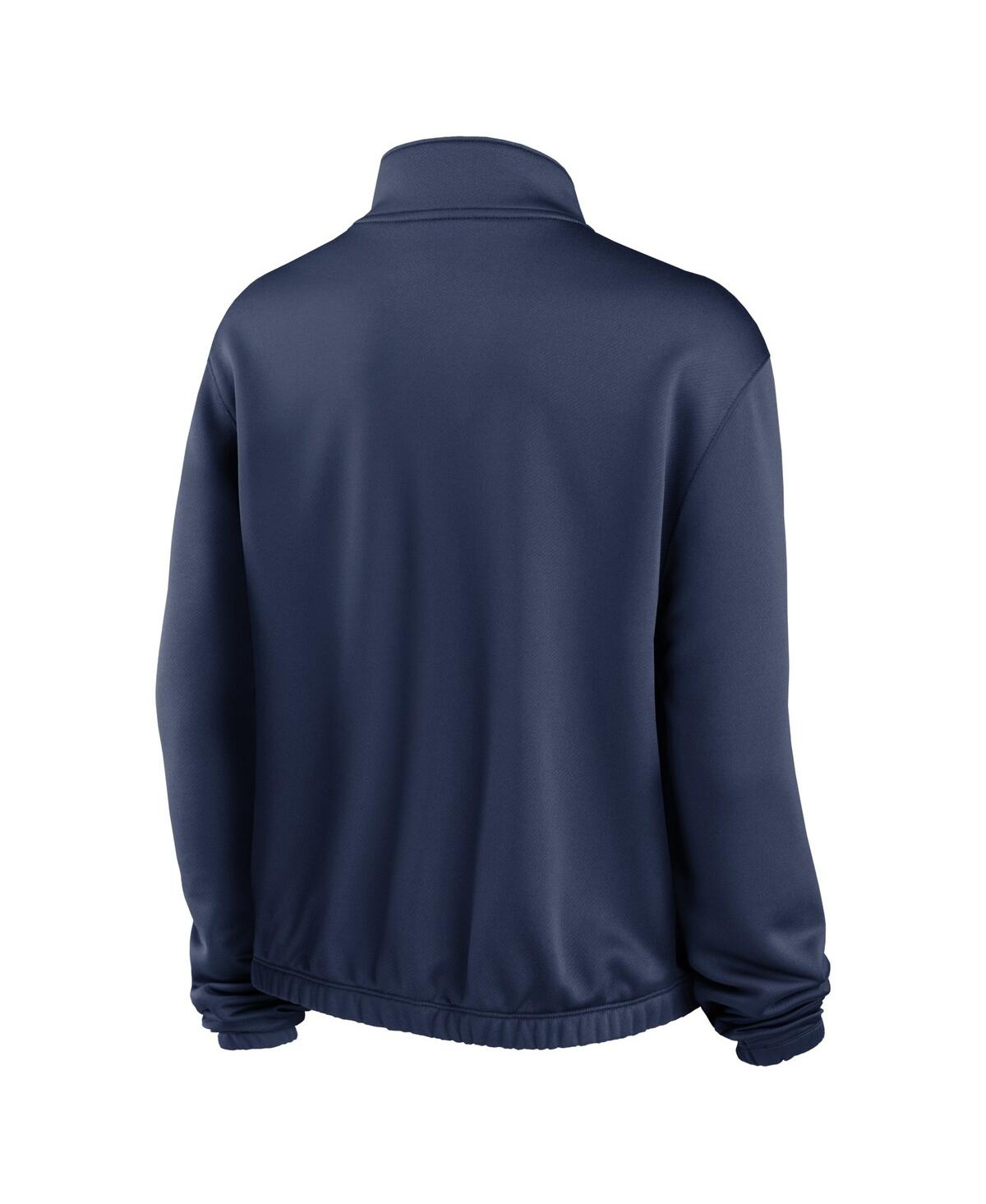 Shop Nike Women's  Navy Houston Astros Rewind Splice Half-zip Sweatshirt