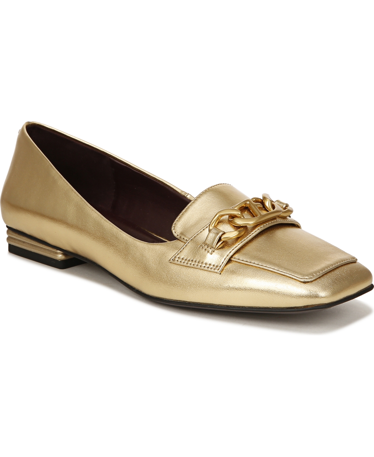 Shop Franco Sarto Women's Tiari Square Toe Flats In Gold Faux Leather