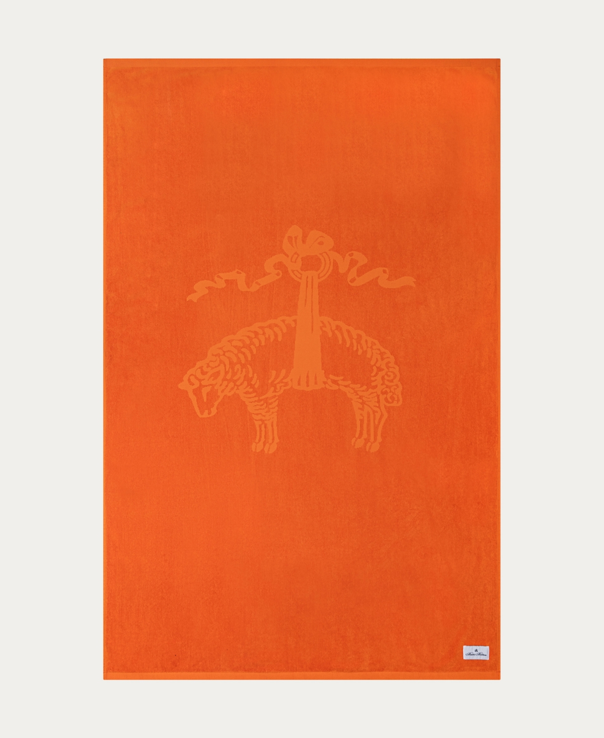 Brooks Brothers Jacquarded Logo Turkish Cotton Beach Towel, 40" X 71" In Orange