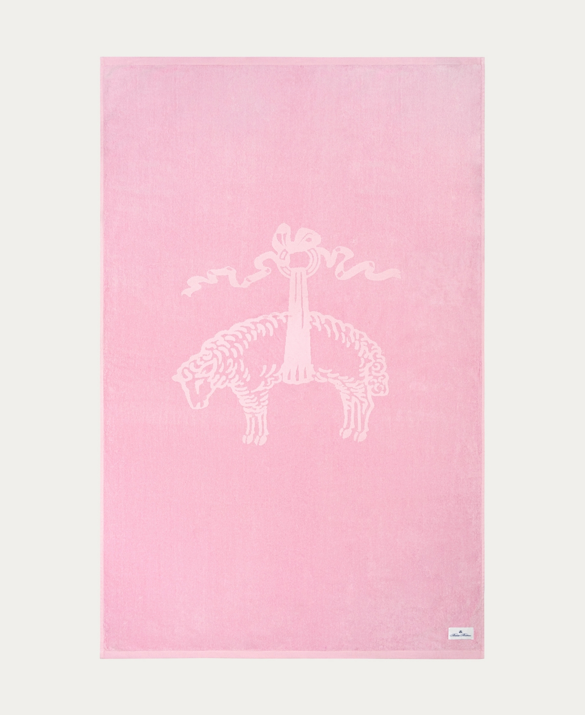 Brooks Brothers Jacquarded Logo Turkish Cotton Beach Towel, 40" X 71" In Pink