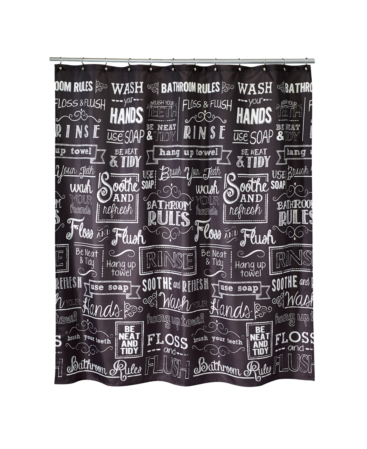 Shop Avanti Chalk It Up Vintage Inspired Printed Shower Curtain, 72" X 72"