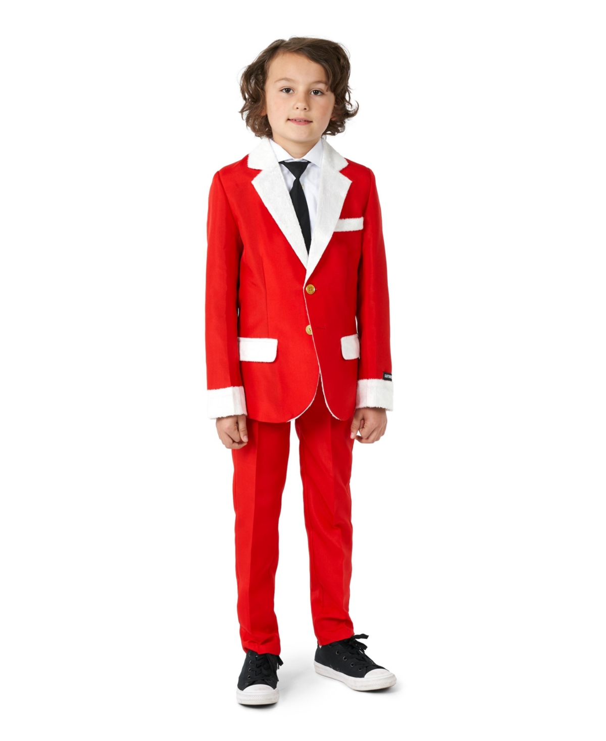 Suitmeister Big Boys Santa Button Closure Suit Set In Dark Red