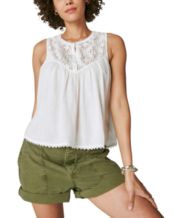 Lucky Brand Sleeveless Side Tie Hi-Low Tank - Women's Clothing Tops Tank Top  in Blue Tye Dye, Size S - Yahoo Shopping