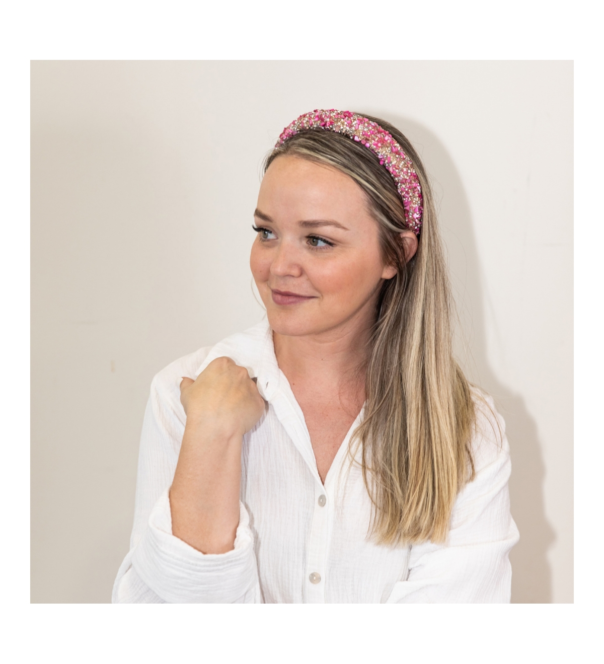 Headbands of Hope Women's All That Glitters Headband - Pink + Silver - Pink + silver