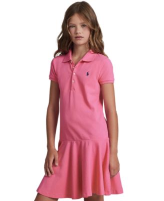 Girls' 7-16 Cotton Mesh Short-Sleeve Polo Dress