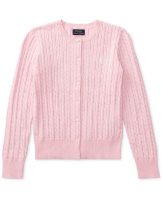 Girls' 7-16 Cable-Knit Cotton Cardigan