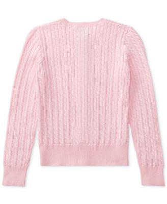 Girls' 7-16 Cable-Knit Cotton Cardigan
