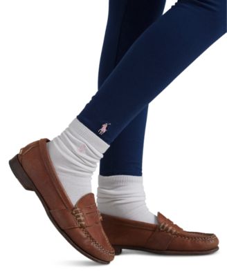 Big Girls Embroidered Pony Stretch Cotton Leggings