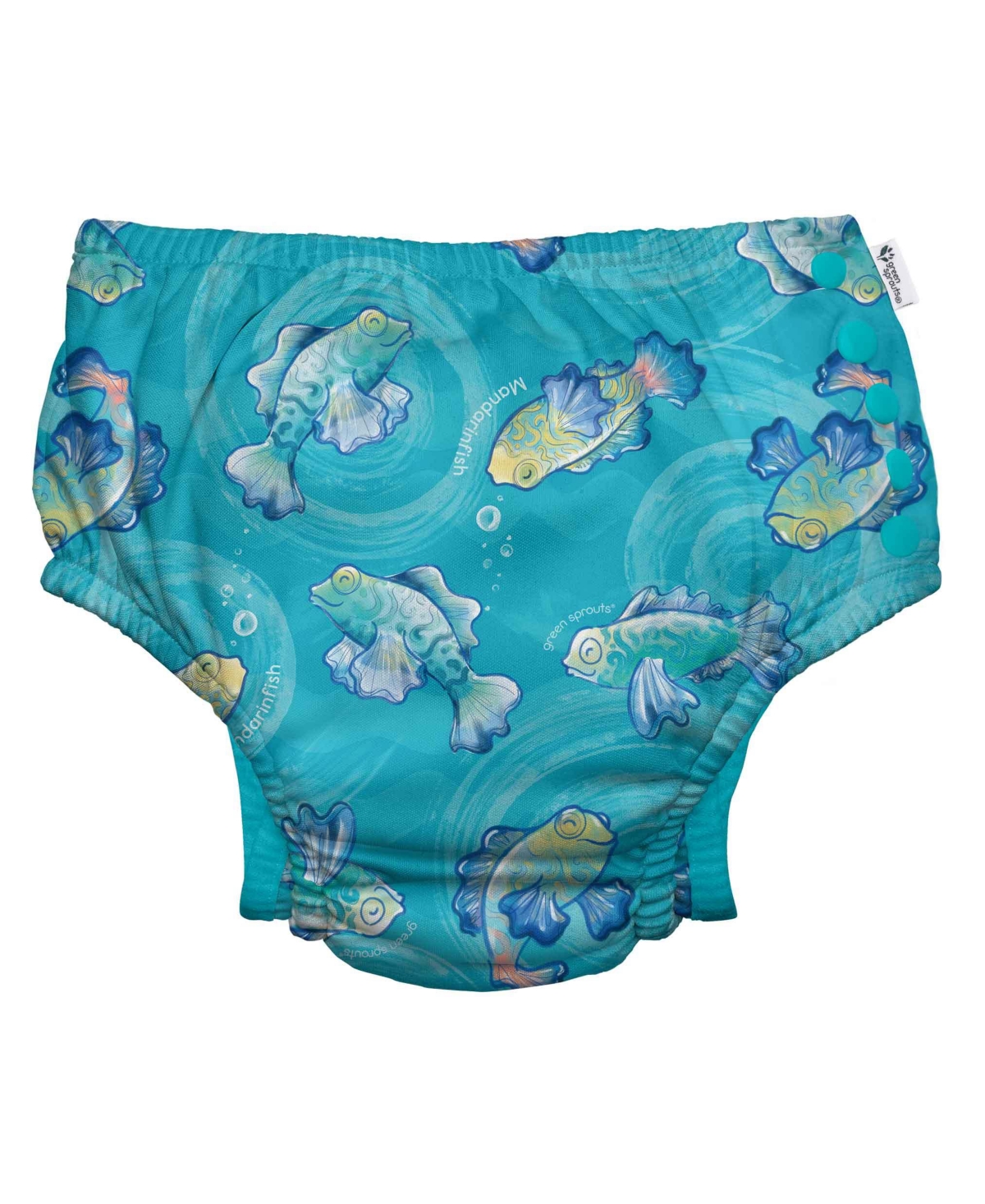 Green Sprouts Baby Boys Snap Swim Diaper In Aqua Mandarin Fish