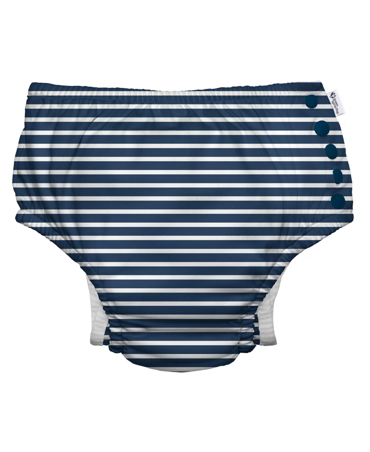 Green Sprouts Baby Boys Snap Swim Diaper In Navy Stripe