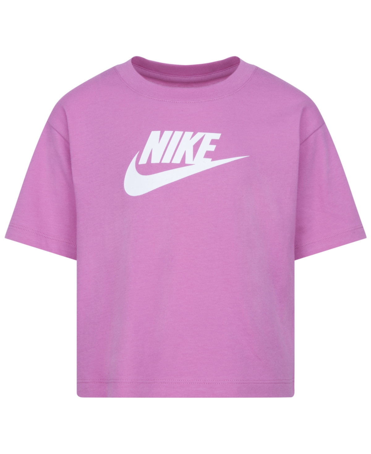 Nike Little Girls Futura Boxy Short Sleeve T-shirt In Playful Pink