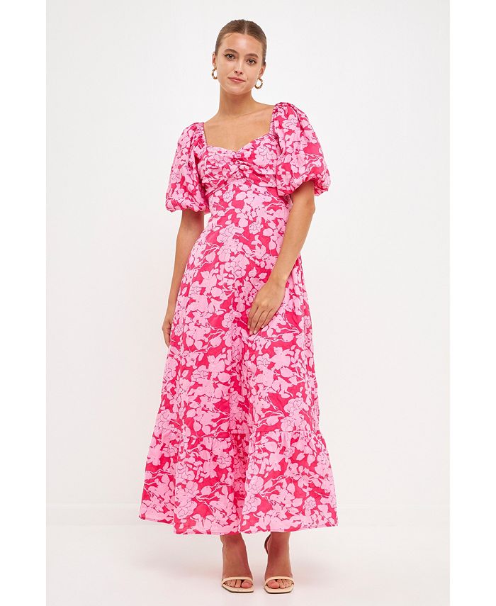colorblocked bow tie maxi dress