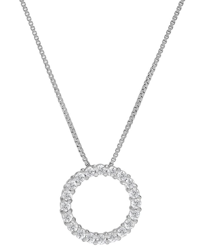 Macy's Diamond Open Circle 18" Pendant Necklace (1/2 ct. t.w.)