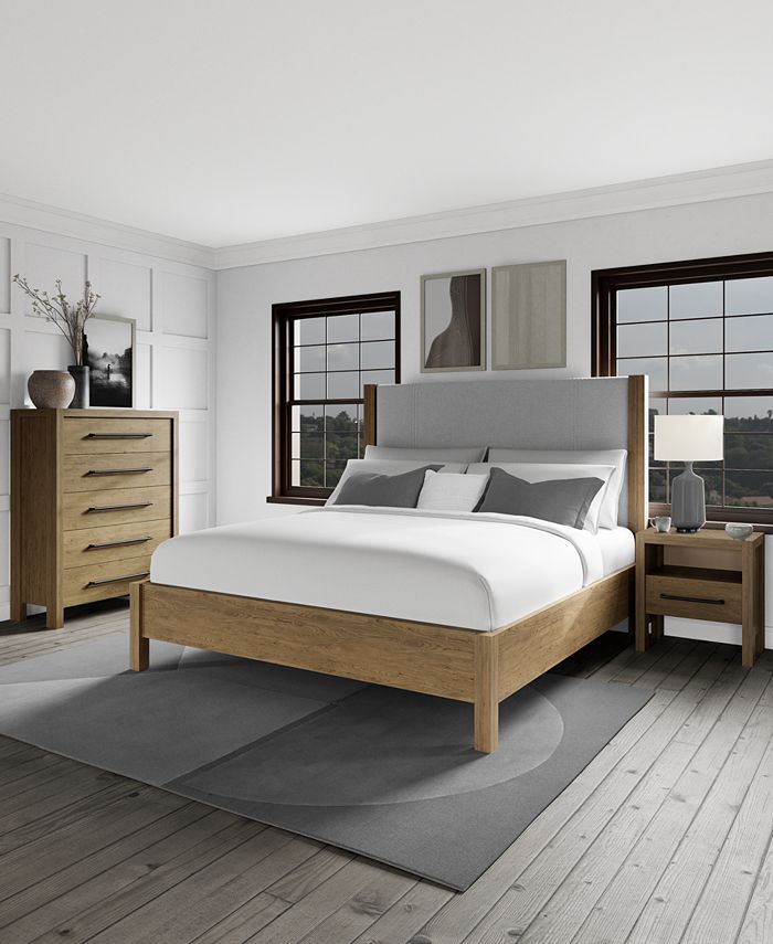 Furniture Davie King 3-Pc. Bedroom Set (Upholstered Bed, Nightstand ...
