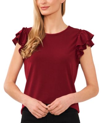 FOXEY Silk nylon Blossom Short Sleeve knit tops 44147 black 42
