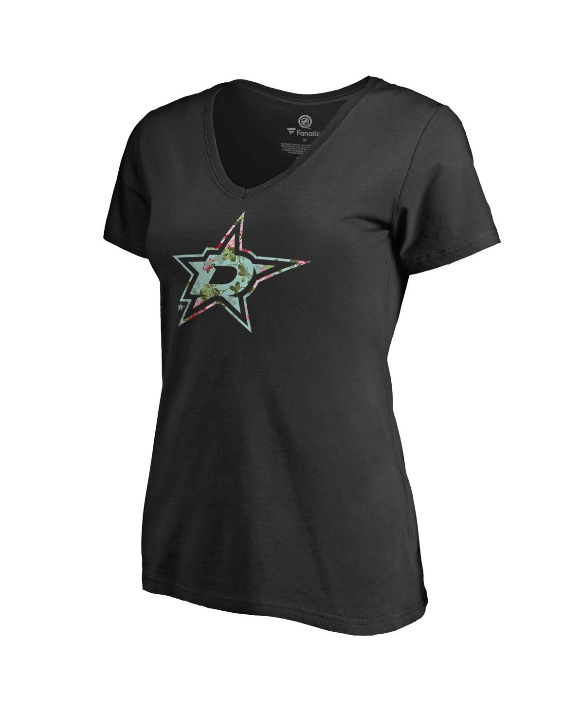 Fanatics Women's  Black Dallas Stars Lovely V-neck T-shirt In Black